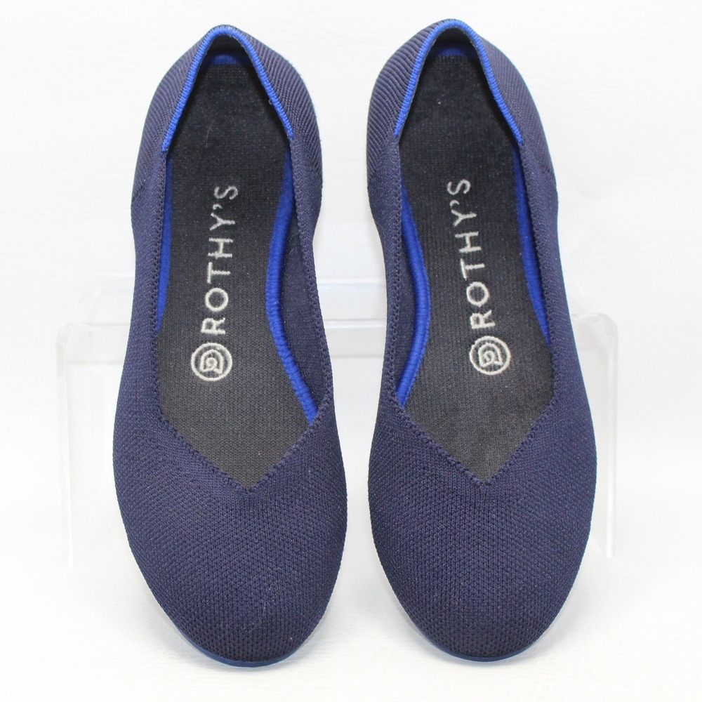 Rothy's Navy Blue Knit Slip-On Flats